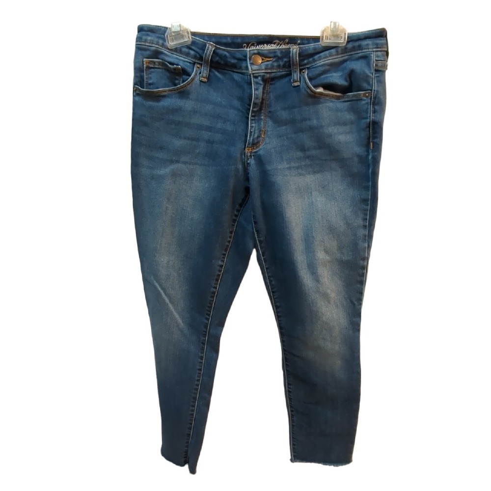 Universal thread womens sz 10 30" inseam mid-rise skinny stretch jeans raw hem